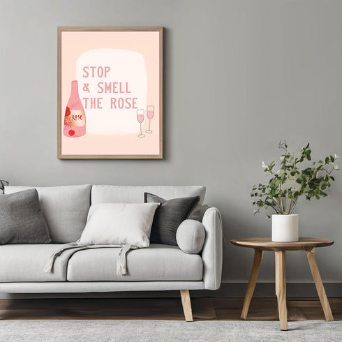 Posterizer 1 pcs-Retro Rose Wine Punny Pink Alcohol Print-Inspirational Women's Art-Kitchen & Bar Art-Gifts for Women- unframed wall art...